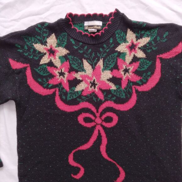 Vntg Dana Scott Sweater Metallic Holiday Christmas Grannycore USA Womens Medium - Picture 4 of 9